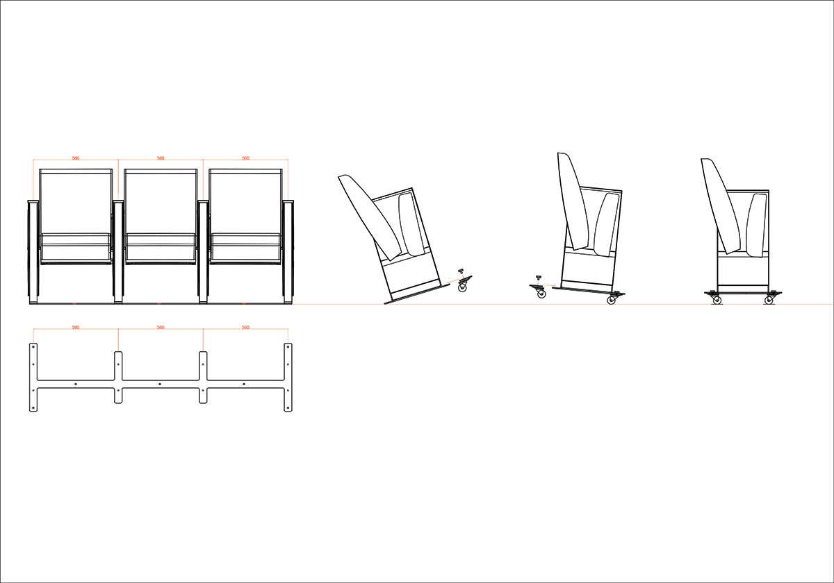C100 AMOVIBLE structure roulettes